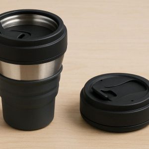 Compact Collapsible Travel Mug with Insulated Stainless Steel Liner