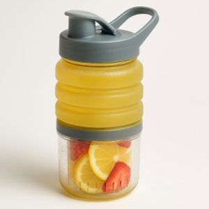 Collapsible Juice Bottle with Fruit Infuser for Healthy Hydration