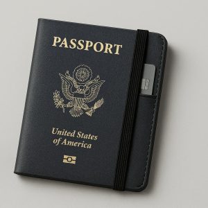 Slim Minimalist Passport Wallet with Elastic Band for Lightweight Travel