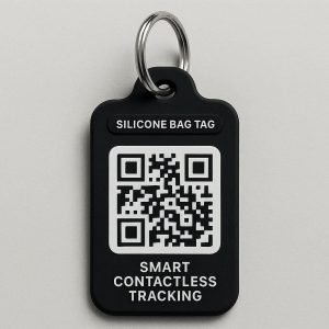 2 Silicone Bag Tag with QR Code for Smart Contactless Tracking