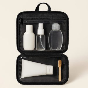Compact Travel Toiletry Bag with Clear Vinyl Pockets for TSA Compliance