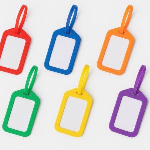 Budget Friendly Plastic Luggage Tag Set of 6 with Bright Colors