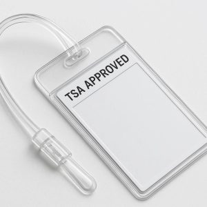 8 TSA Approved Clear Plastic Luggage Tag with Locking Strap